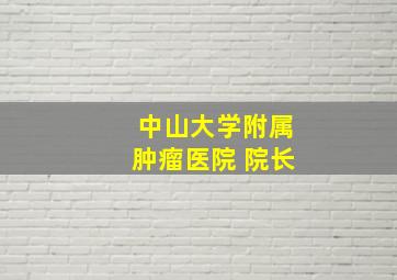 中山大学附属肿瘤医院 院长